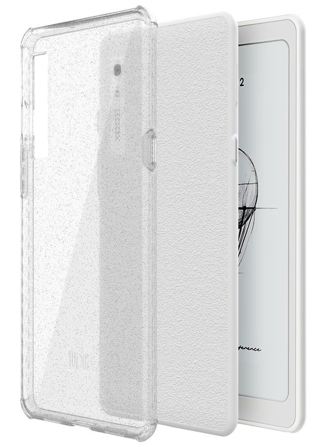 TUDIA SKN Clear Designed for Onyx Boox Palma 2 Case Back Cover, [DO NOT FIT Palma 2 PRO] Shockproof Slim Anti-Yellowing Silicone Gel Transparent Back Lightweight Grip TPU Bumper (Clear Glitter) - Image 1